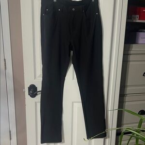 Black Straight-Leg Pants